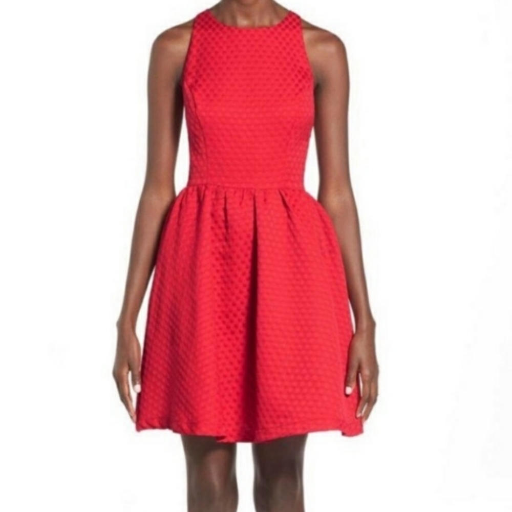 Poppy Red Dress with Polka Dots